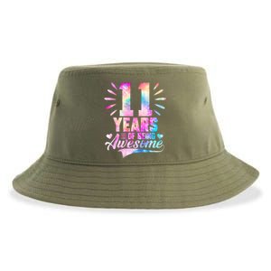 11 Years Old 11th Birthday Tie Dye Being Awesome Sustainable Bucket Hat