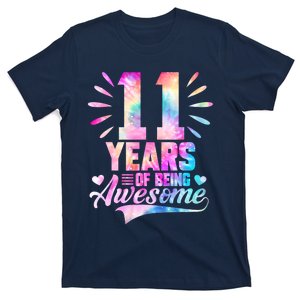 11 Years Old 11th Birthday Tie Dye Being Awesome T-Shirt