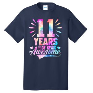 11 Years Old 11th Birthday Tie Dye Being Awesome Tall T-Shirt