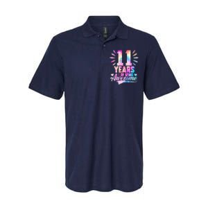 11 Years Old 11th Birthday Tie Dye Being Awesome Softstyle Adult Sport Polo