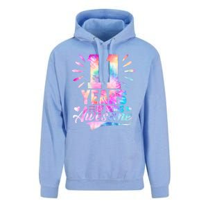 11 Years Old 11th Birthday Tie Dye Being Awesome Unisex Surf Hoodie