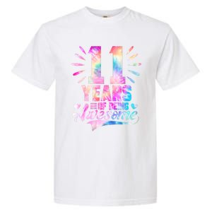 11 Years Old 11th Birthday Tie Dye Being Awesome Garment-Dyed Heavyweight T-Shirt