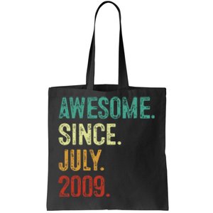 14 Year Old Awesome Since July 2009 14th Birthday Tote Bag