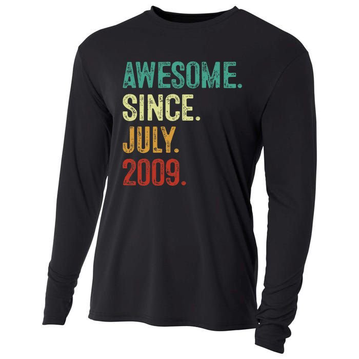 14 Year Old Awesome Since July 2009 14th Birthday Cooling Performance Long Sleeve Crew