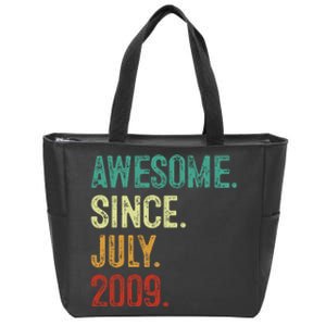 14 Year Old Awesome Since July 2009 14th Birthday Zip Tote Bag