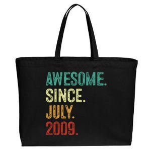 14 Year Old Awesome Since July 2009 14th Birthday Cotton Canvas Jumbo Tote