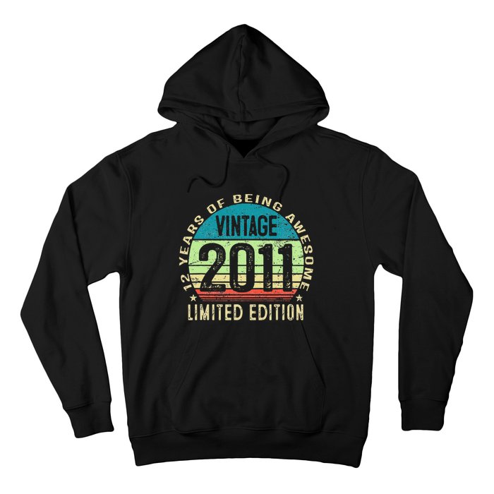 12 Year Old Giftss N Vintage 2011 12th Birthday Hoodie