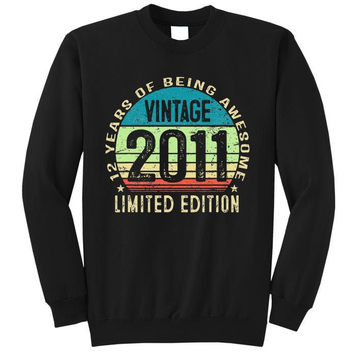 12 Year Old Giftss N Vintage 2011 12th Birthday Sweatshirt