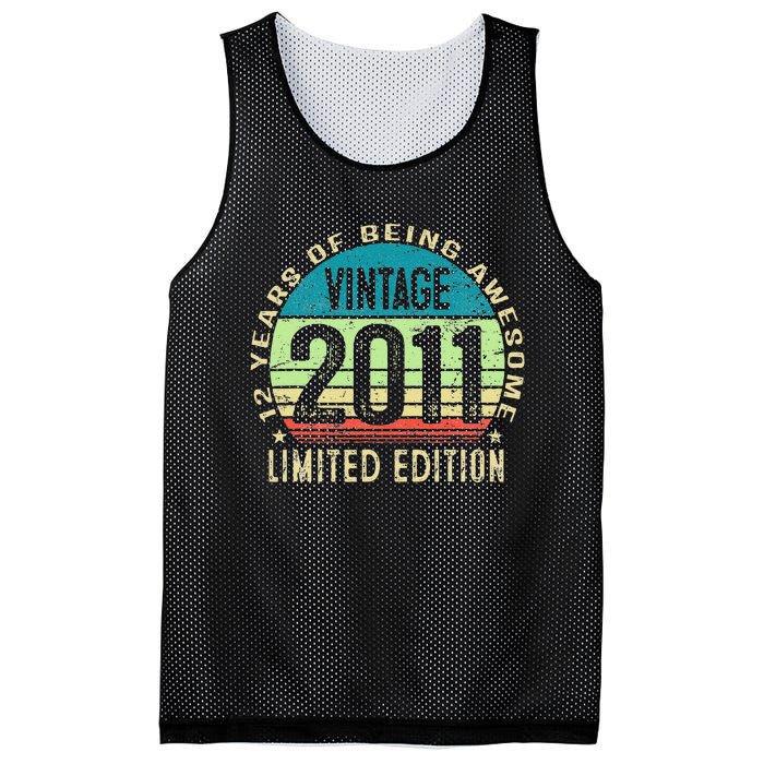 12 Year Old Giftss N Vintage 2011 12th Birthday Mesh Reversible Basketball Jersey Tank