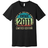 12 Year Old Giftss N Vintage 2011 12th Birthday Premium T-Shirt