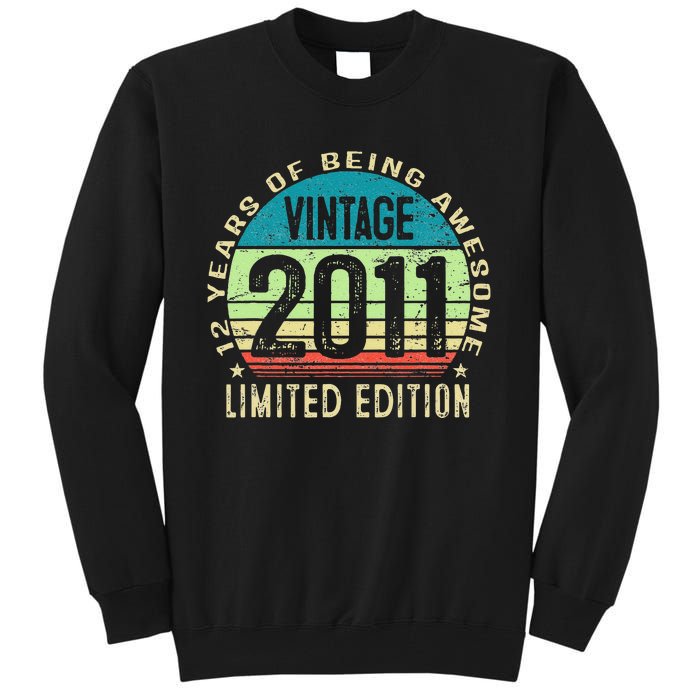 12 Year Old Giftss N Vintage 2011 12th Birthday Tall Sweatshirt