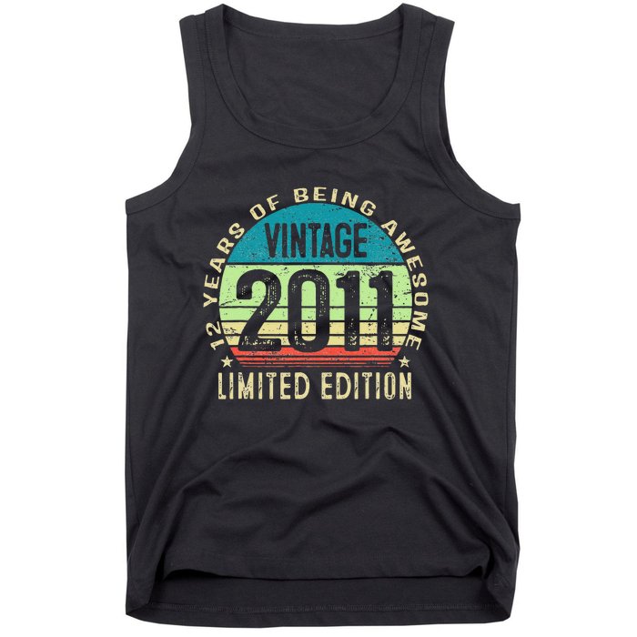 12 Year Old Giftss N Vintage 2011 12th Birthday Tank Top