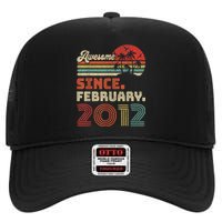 11 Year Old Awesome Since February 2012 11th Birthday High Crown Mesh Back Trucker Hat