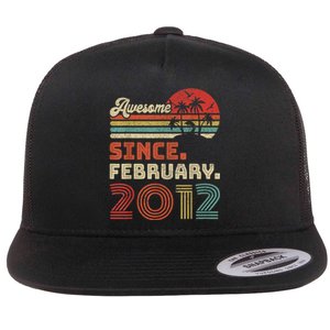 11 Year Old Awesome Since February 2012 11th Birthday Flat Bill Trucker Hat