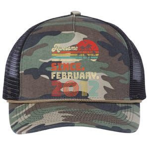 11 Year Old Awesome Since February 2012 11th Birthday Retro Rope Trucker Hat Cap