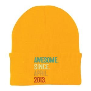 10 Years Old Awesome Since April 2013 10th Birthday Knit Cap Winter Beanie