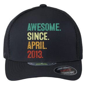 10 Years Old Awesome Since April 2013 10th Birthday Flexfit Unipanel Trucker Cap