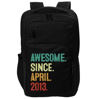 10 Years Old Awesome Since April 2013 10th Birthday Impact Tech Backpack
