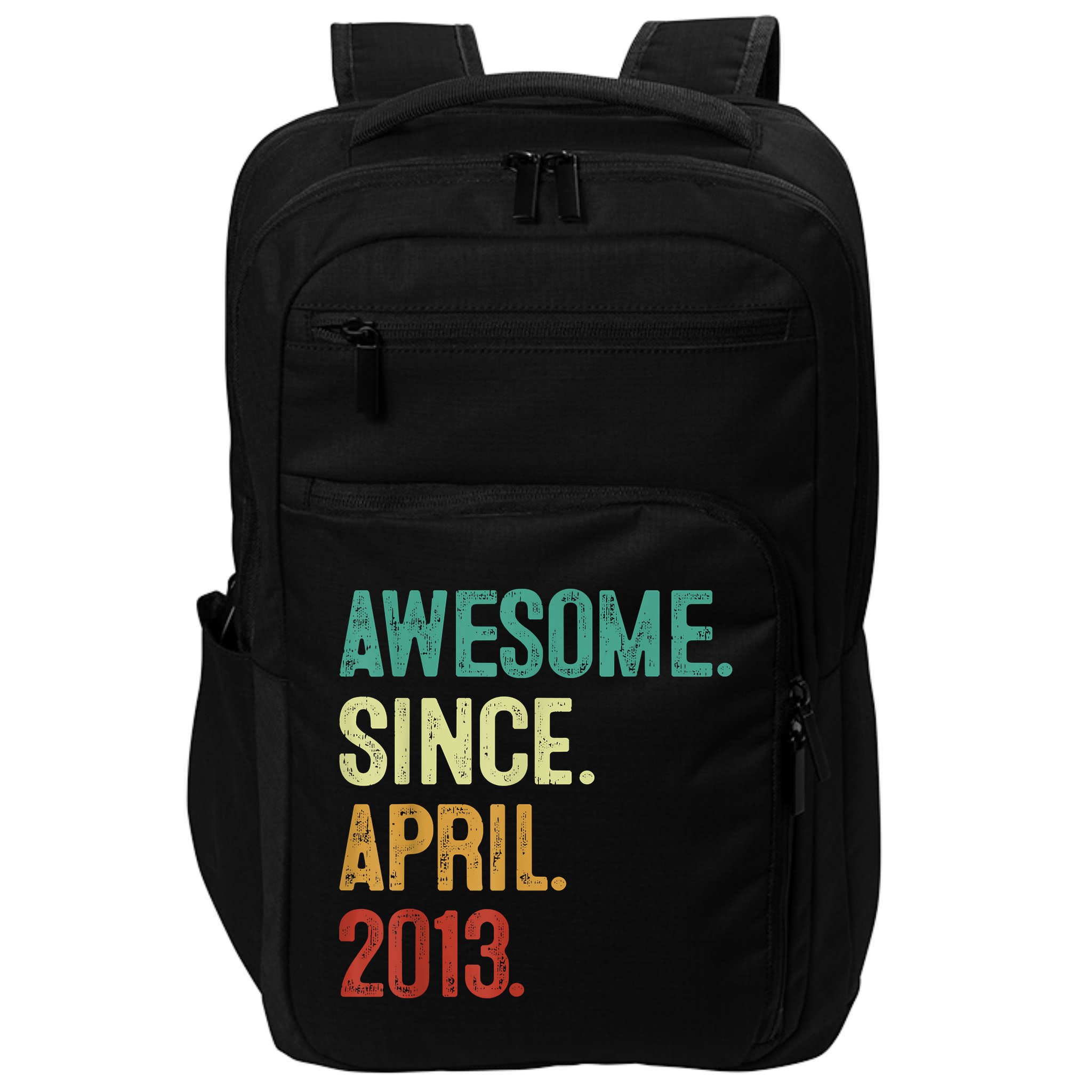 10 Years Old Awesome Since April 2013 10th Birthday Impact Tech Backpack