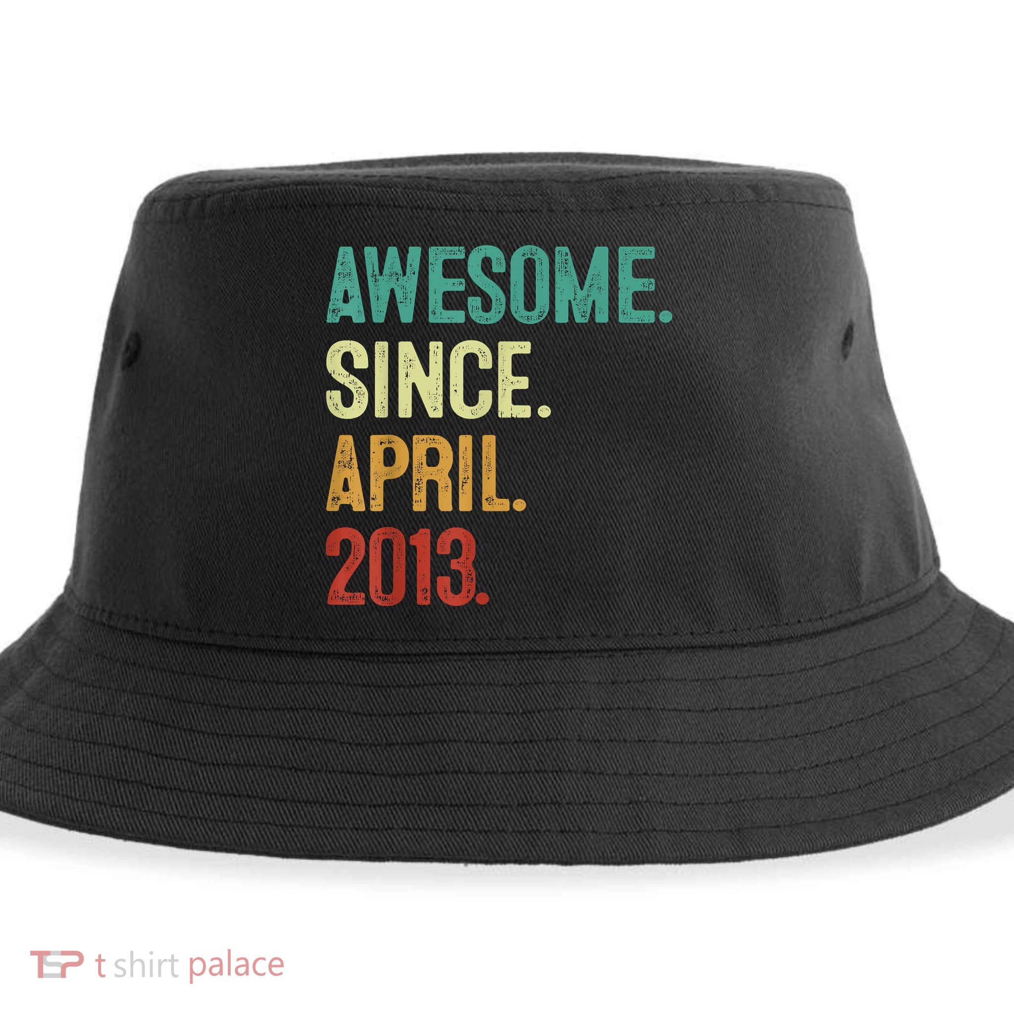 10 Years Old Awesome Since April 2013 10th Birthday Sustainable Bucket Hat