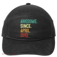 10 Years Old Awesome Since April 2013 10th Birthday 7-Panel Snapback Hat