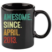 10 Years Old Awesome Since April 2013 10th Birthday 11oz C Handle Ceramic Mug