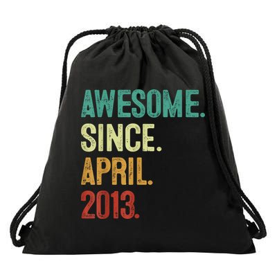 10 Years Old Awesome Since April 2013 10th Birthday Drawstring Bag