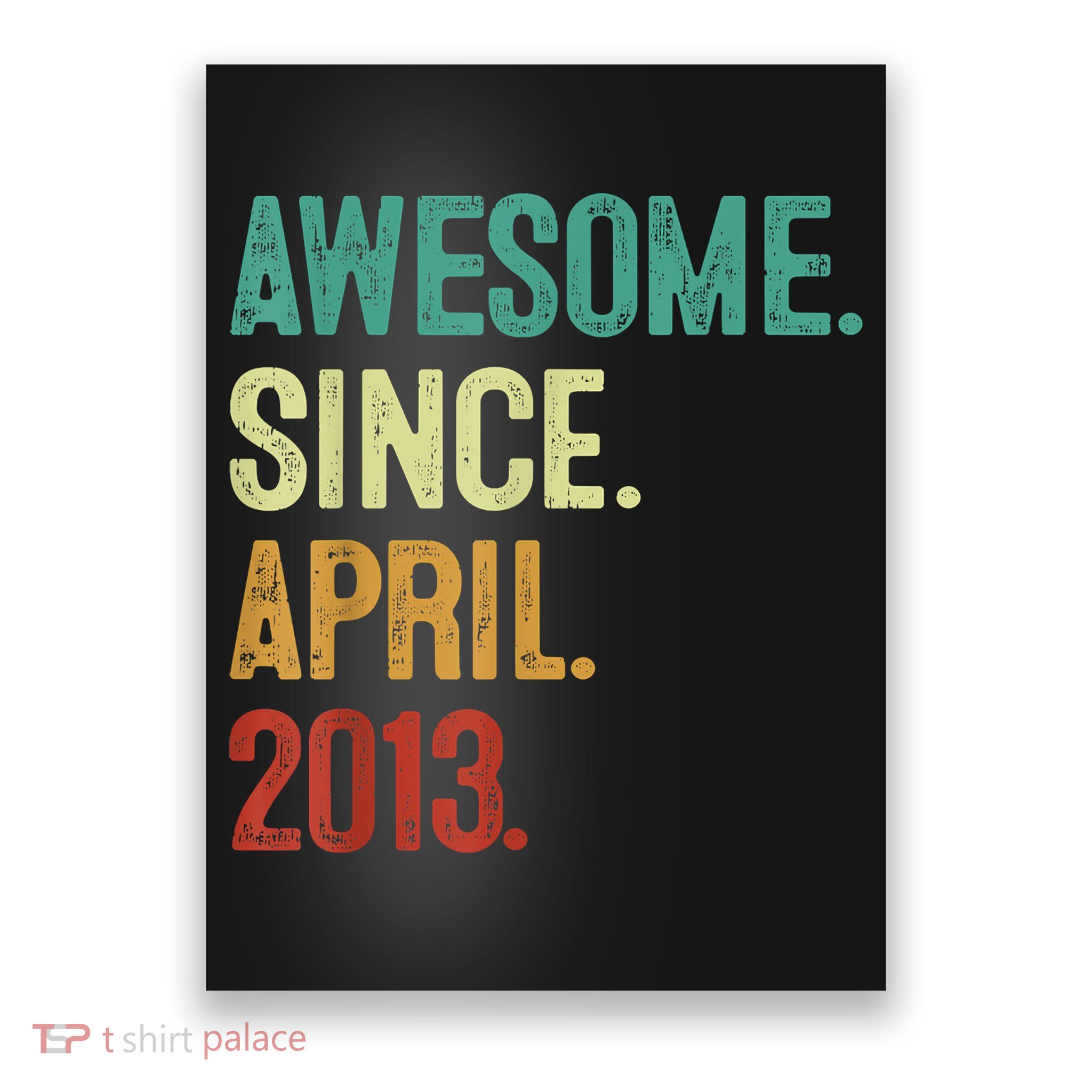 10 Years Old Awesome Since April 2013 10th Birthday Poster
