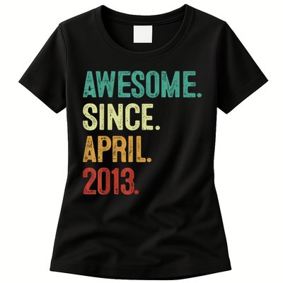 10 Years Old Awesome Since April 2013 10th Birthday Womens T-Shirt