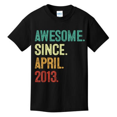 10 Years Old Awesome Since April 2013 10th Birthday Kids T-Shirt