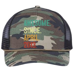 10 Years Old Awesome Since April 2013 10th Birthday Retro Rope Trucker Hat Cap