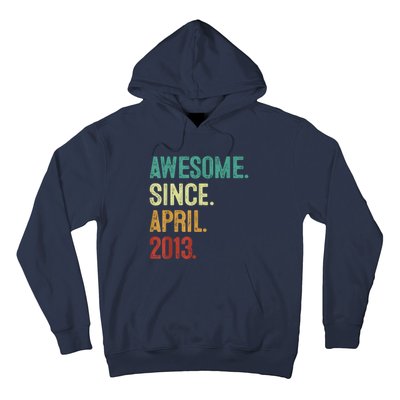 10 Years Old Awesome Since April 2013 10th Birthday Hoodie