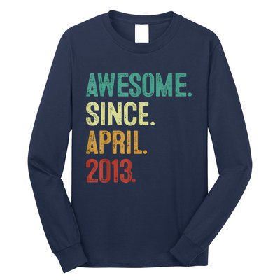 10 Years Old Awesome Since April 2013 10th Birthday Long Sleeve Shirt