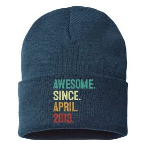 10 Years Old Awesome Since April 2013 10th Birthday Sustainable Knit Beanie