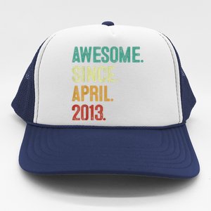 10 Years Old Awesome Since April 2013 10th Birthday Trucker Hat