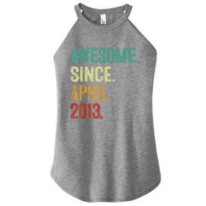 10 Years Old Awesome Since April 2013 10th Birthday Women's Perfect Tri Rocker Tank