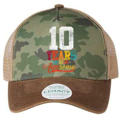 10 Years Of Being Awesome Gifts 10 Years Old 10th Birthday Legacy Tie Dye Trucker Hat