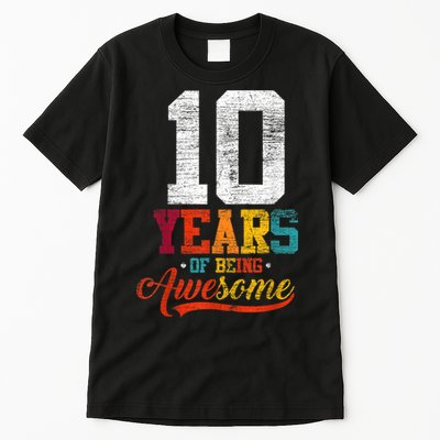 10 Years Of Being Awesome Gifts 10 Years Old 10th Birthday Tall T-Shirt