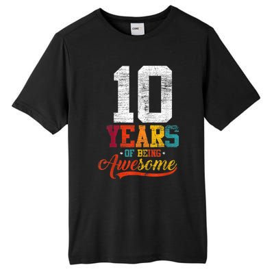 10 Years Of Being Awesome Gifts 10 Years Old 10th Birthday Tall Fusion ChromaSoft Performance T-Shirt