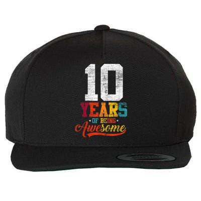 10 Years Of Being Awesome Gifts 10 Years Old 10th Birthday Wool Snapback Cap