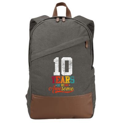 10 Years Of Being Awesome Gifts 10 Years Old 10th Birthday Cotton Canvas Backpack
