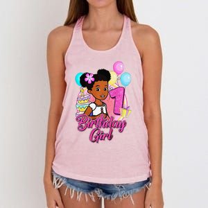 1 Year Old Birthday GracieS Corner ItS My 1st Birthday Women's Knotted Racerback Tank