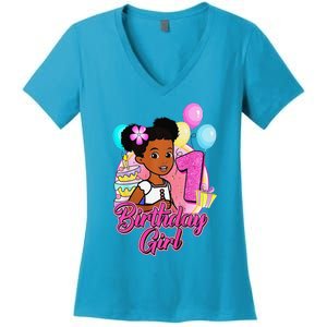 1 Year Old Birthday GracieS Corner ItS My 1st Birthday Women's V-Neck T-Shirt