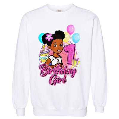 1 Year Old Birthday GracieS Corner ItS My 1st Birthday Garment-Dyed Sweatshirt