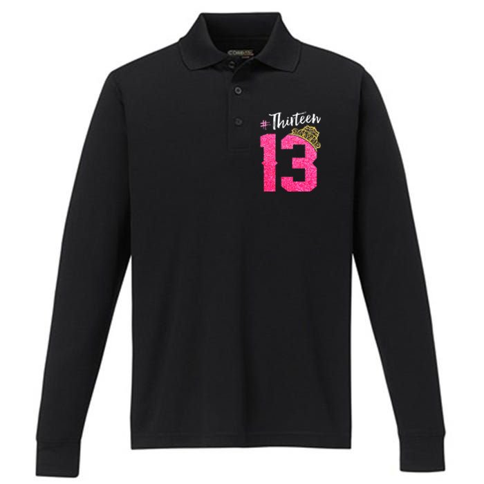 13 Years Old O.fficial Teenager 13th Birthday Gifts Performance Long Sleeve Polo