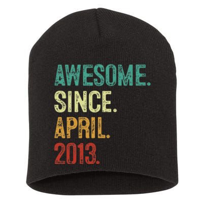 10 Years Old Awesome Since April 2013 10th Birthday Short Acrylic Beanie