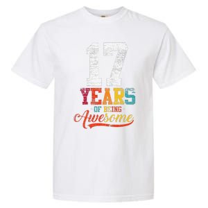 17 Years Of Being Awesome Gifts 17 Years Old 17th Birthday Garment-Dyed Heavyweight T-Shirt