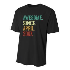 16 Years Old Awesome Since April 2007 16th Birthday Youth Performance Sprint T-Shirt