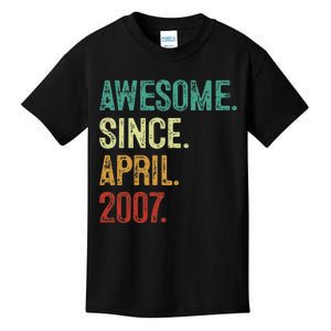 16 Years Old Awesome Since April 2007 16th Birthday Kids T-Shirt