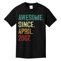 16 Years Old Awesome Since April 2007 16th Birthday Kids T-Shirt